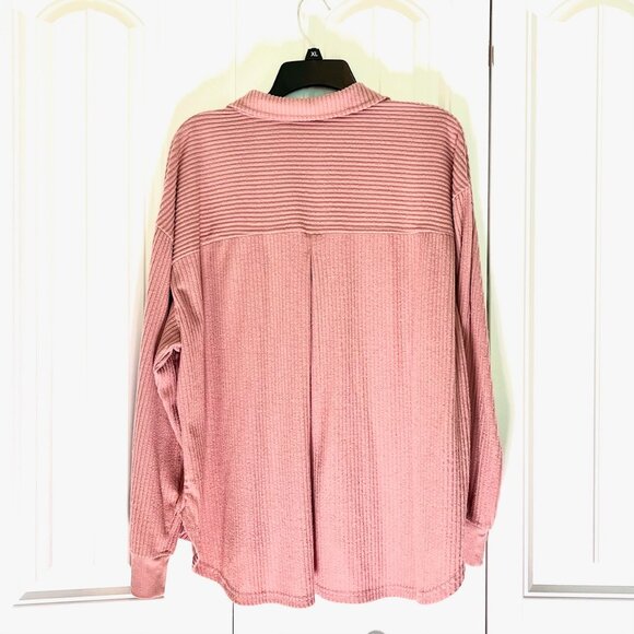 Set of 3: Pretty Pink Oversized Flannel Shirts (XL) Excellent Condition - Picture 5 of 7